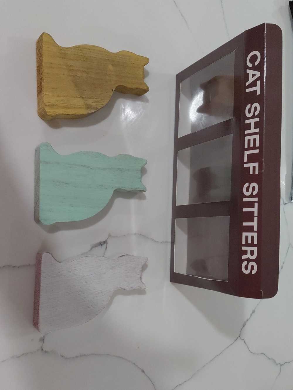 Wooden Trio in Yellow, Mint, and White - Decorative Home Accents